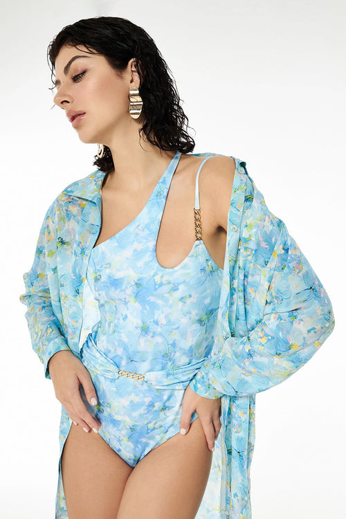 Azure Beach Shirt Dress