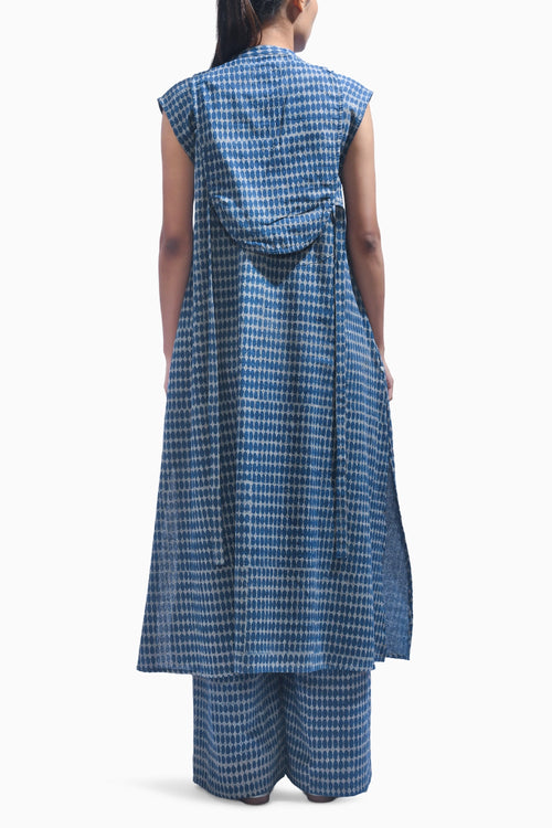 Indigo Chambray Block Print Set