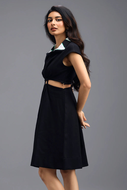 Black Fit-and-Flare Dress