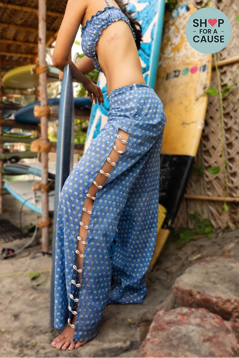 Blue Mogra Pants