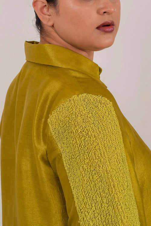 Lime Green Long Crystal Shirt