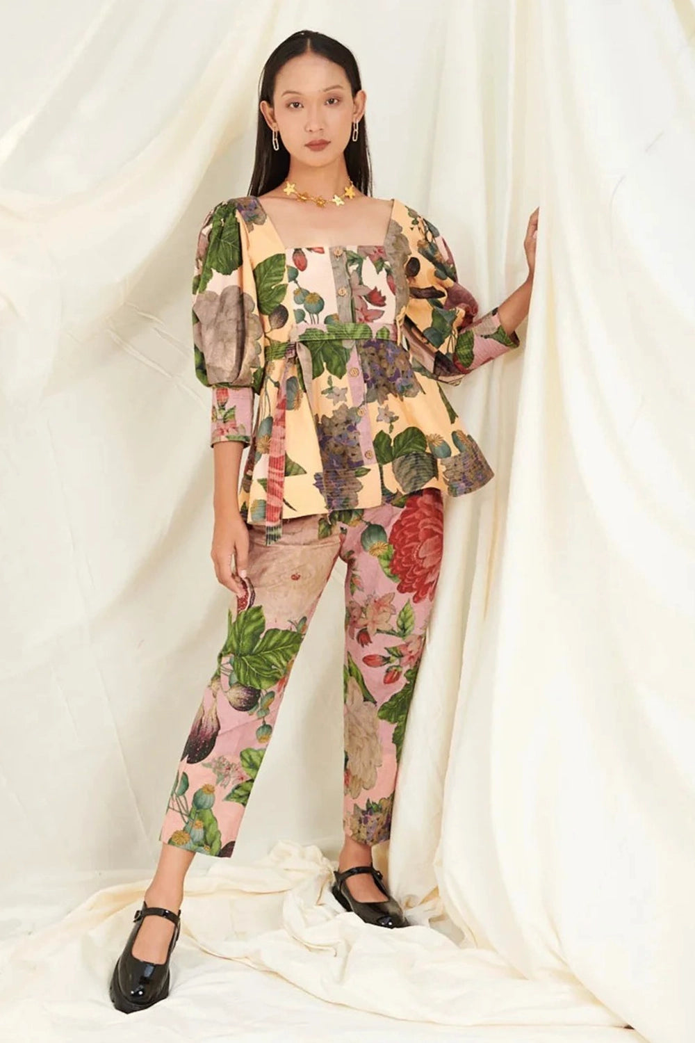 Multi Color Poppy Bloom Quilted Co-ord Set