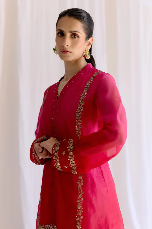 Gulab Rang Kurta Set With Gulab Rang Odhni