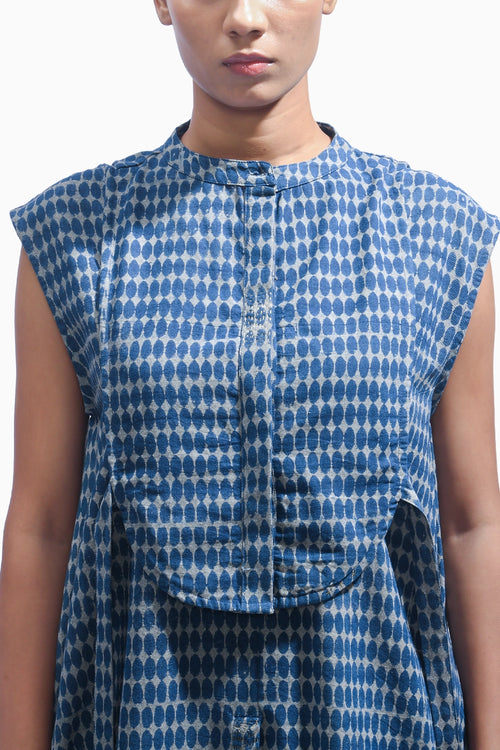 Indigo Chambray Block Print Set