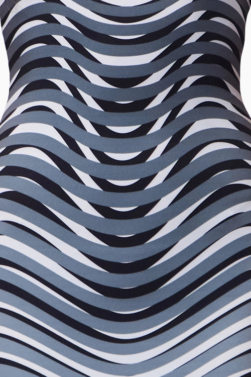 Optic Grey Midi Trompe L’Oeil Print Dress