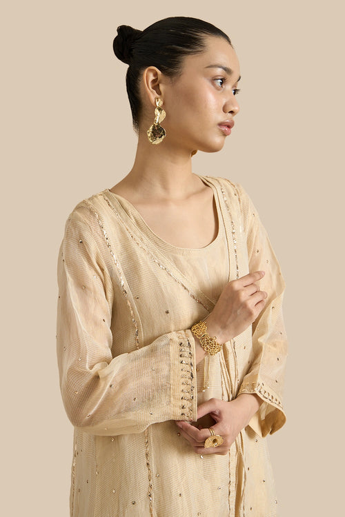 Kalidar Jacket Set With Kamdani Embroidery