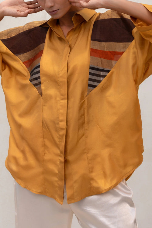 Eeda Varq Mustard Mosaic Shirt