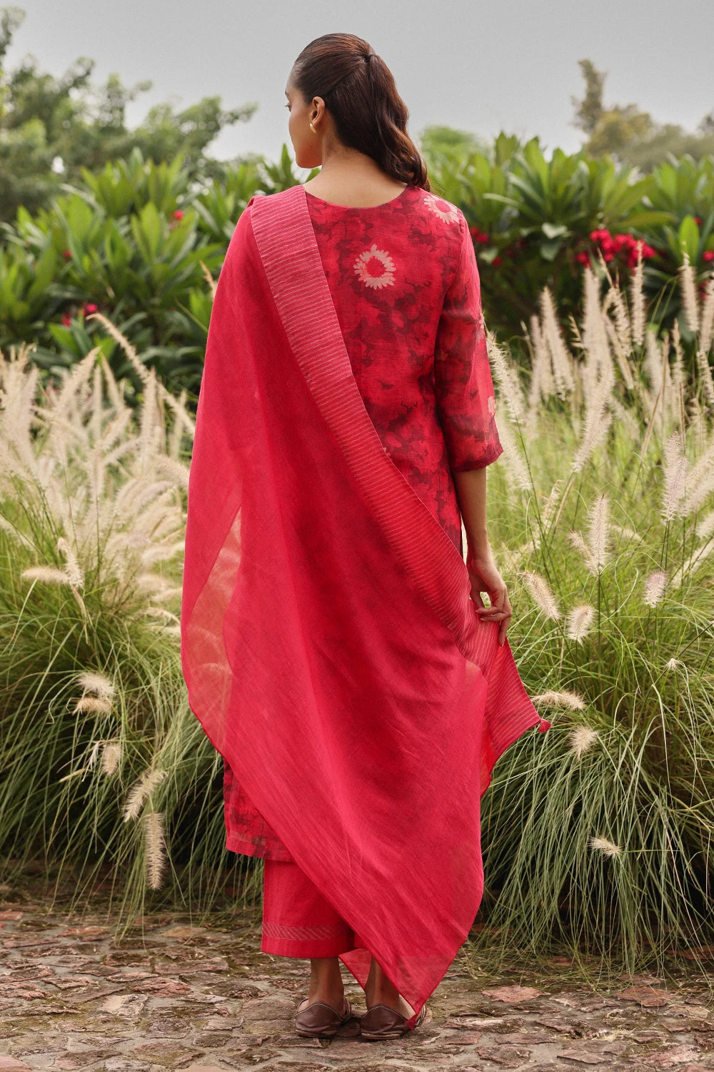 Rosewood Bloom Embroidered Kurta Set