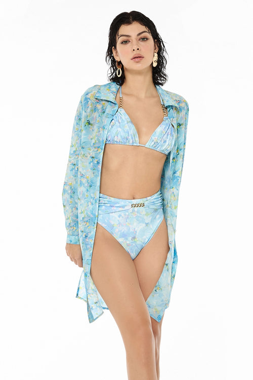 Azure Beach Shirt Dress