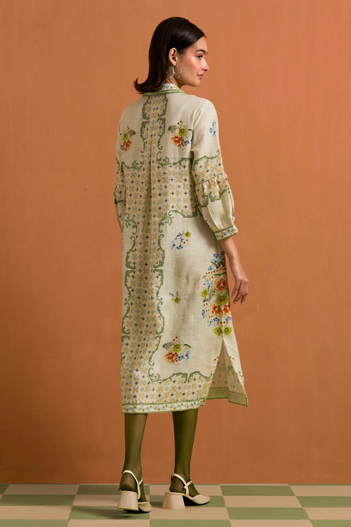 Ivory Verdant Shirt Dress