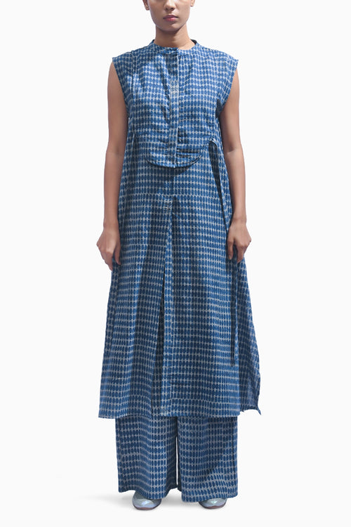 Indigo Chambray Block Print Set