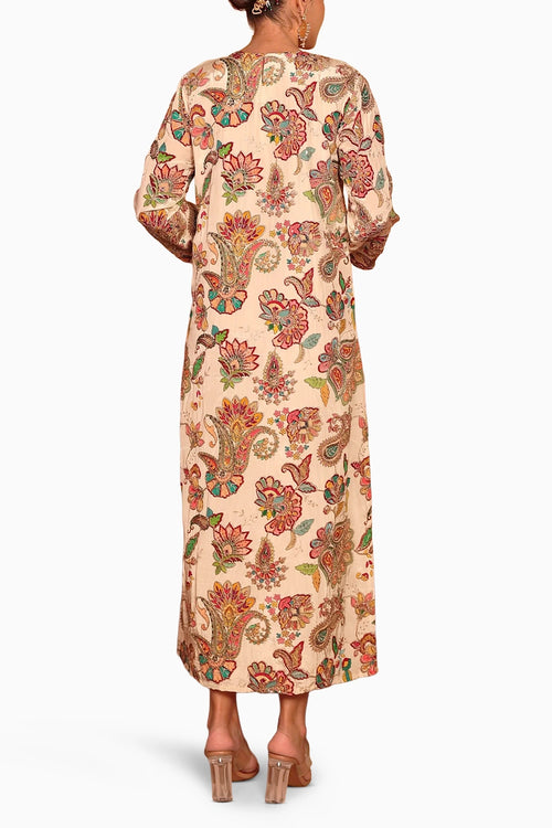 Ivory Elizey Paisley Embroidered Kaftan