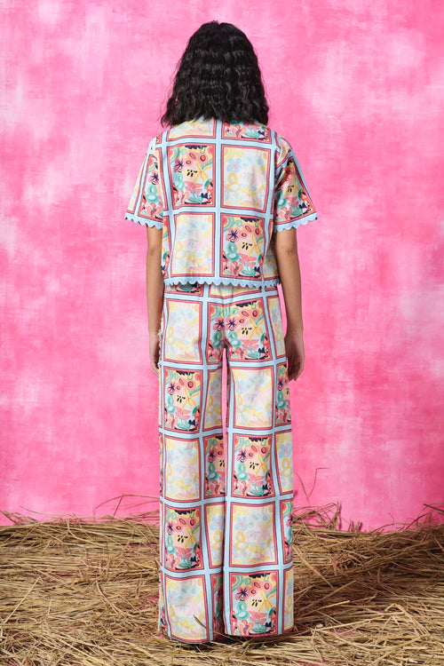 Posette Cropped Shirt And Trousers Set
