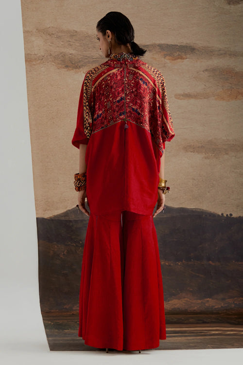 Silk Sindoor Mandala Shirt Set