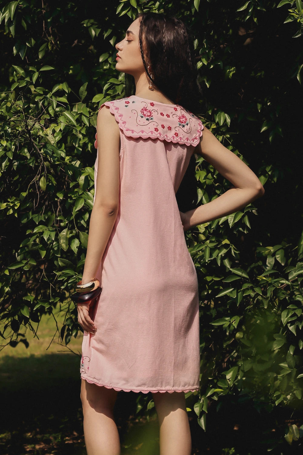 Roseate Cross Stich Embroidered Dress