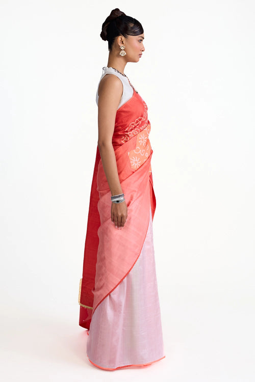 Boro Bandhani Silk Saree