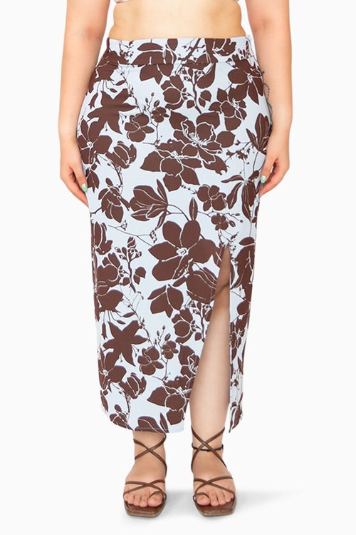 Biscotti Blue Midi-Skirt