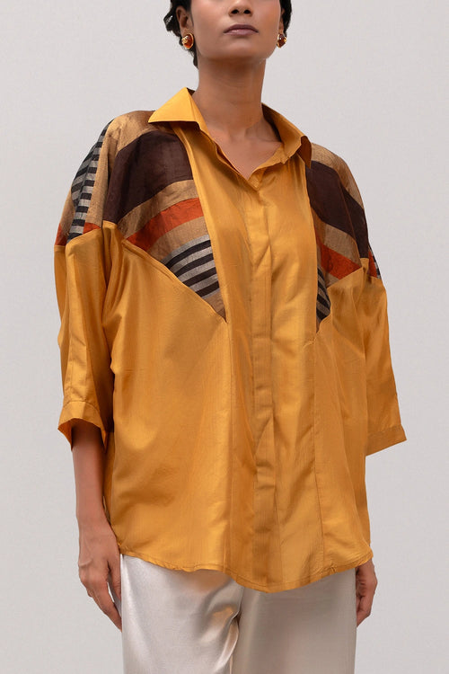 Eeda Varq Mustard Mosaic Shirt
