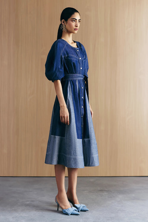 Blue Mix & Match Denim Dress