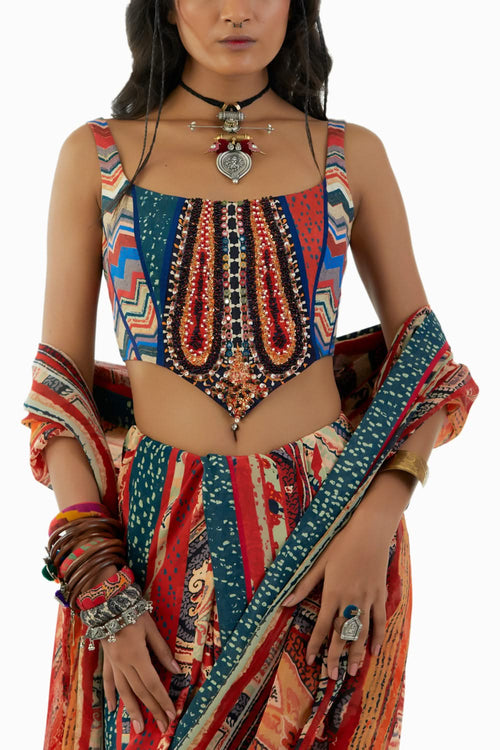 Multicolor Adah Corset Blouse
