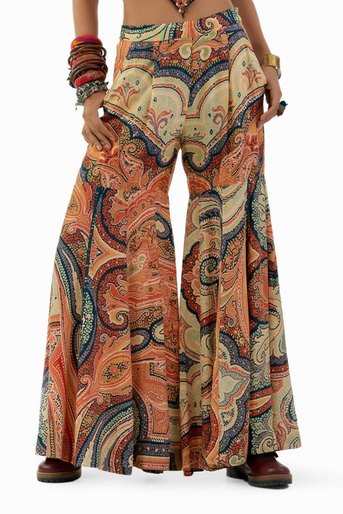 Multicolor Adah Corset Blouse and Trouser Set