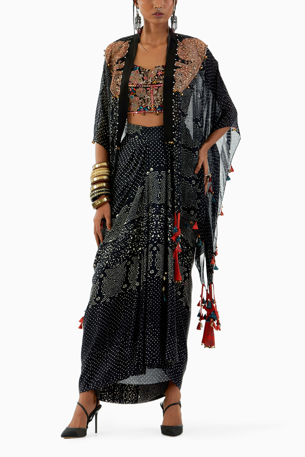 Surmai Veni Dupatta Jacket Set