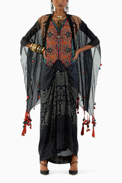 Surmai Veni Dupatta Jacket Set With Bhumi Corset Blouse