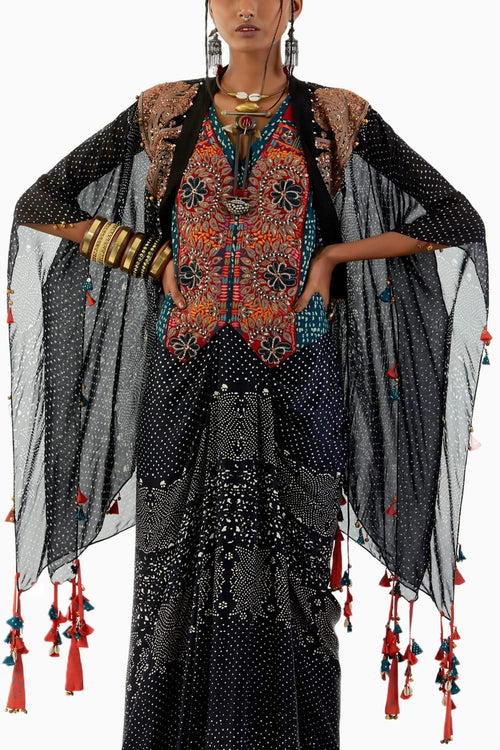 Surmai Veni Dupatta Jacket Set With Bhumi Corset Blouse