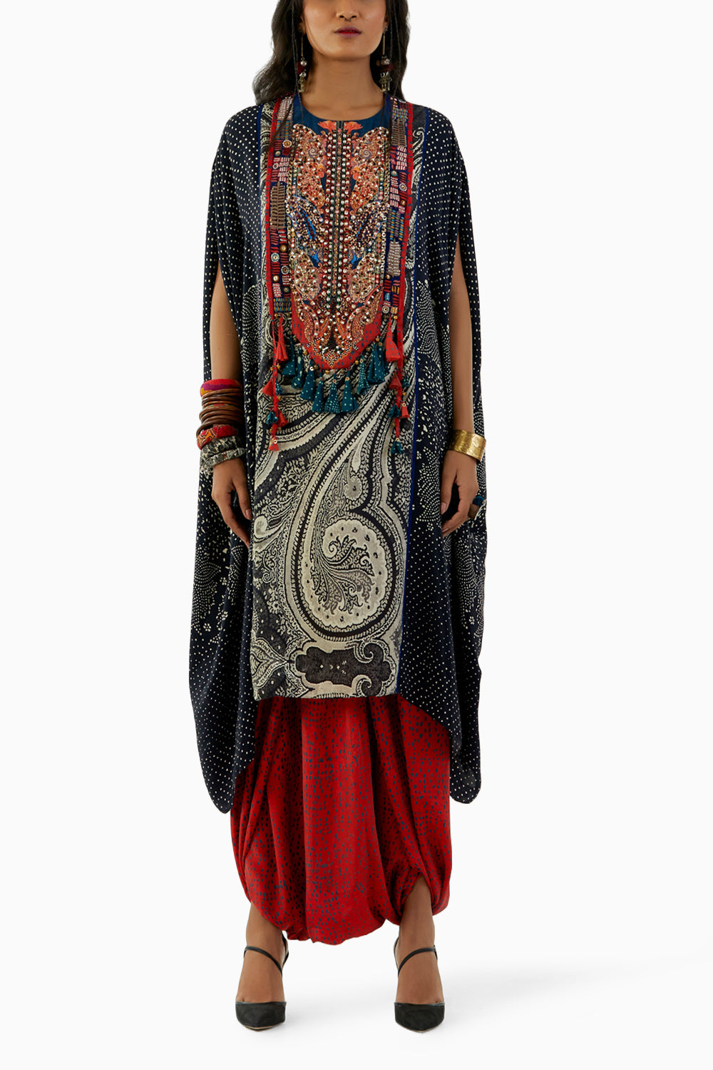 Surmai Ritu Kaftan Tunic and Drape Trouser Set