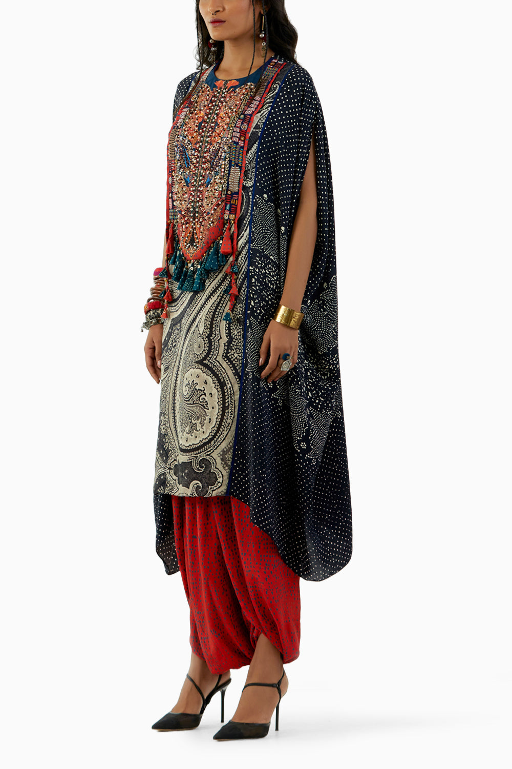 Surmai Ritu Kaftan Tunic and Drape Trouser Set