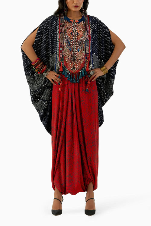Surmai Ritu Kaftan Tunic and Drape Trouser Set