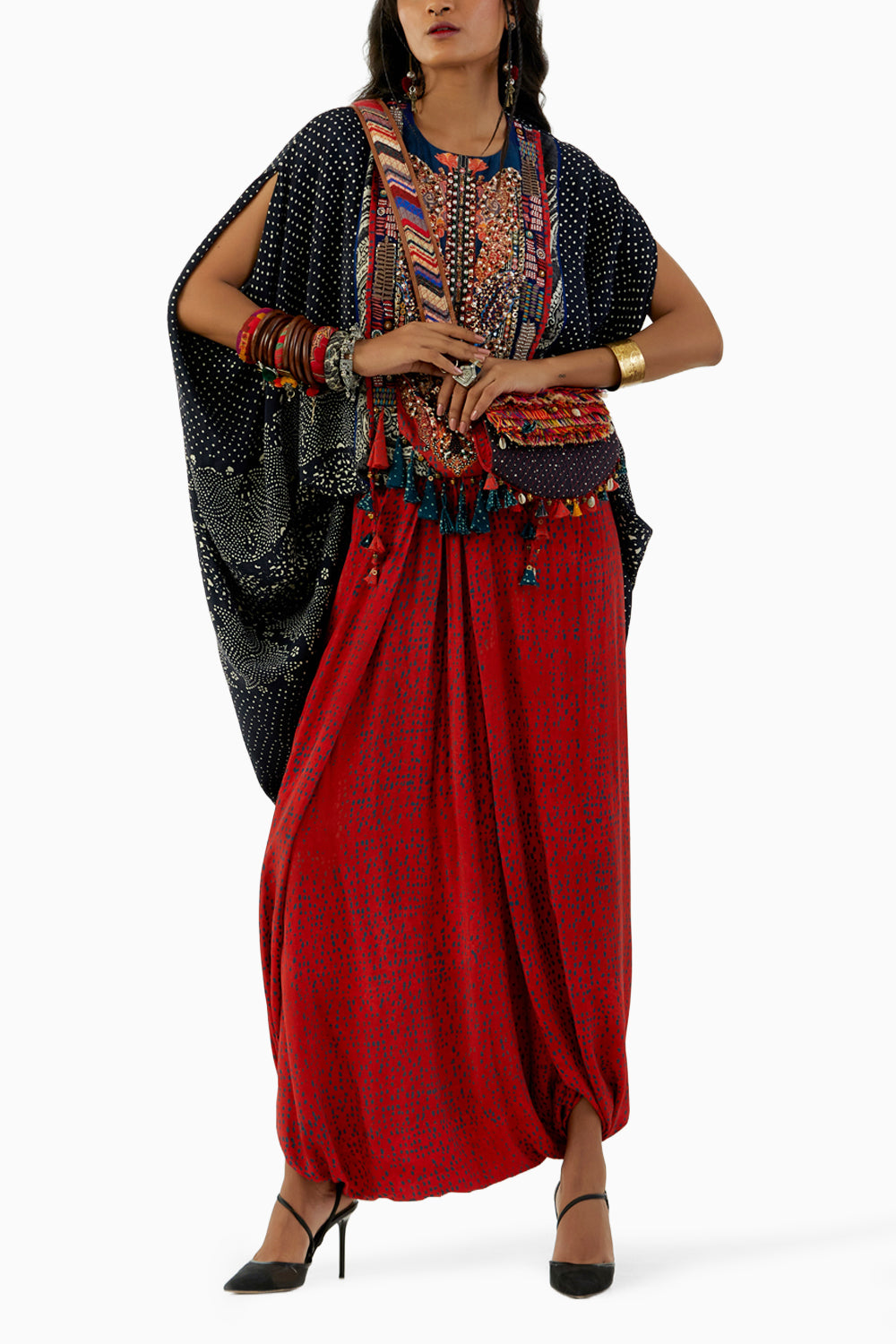 Surmai Ritu Kaftan Tunic and Drape Trouser Set