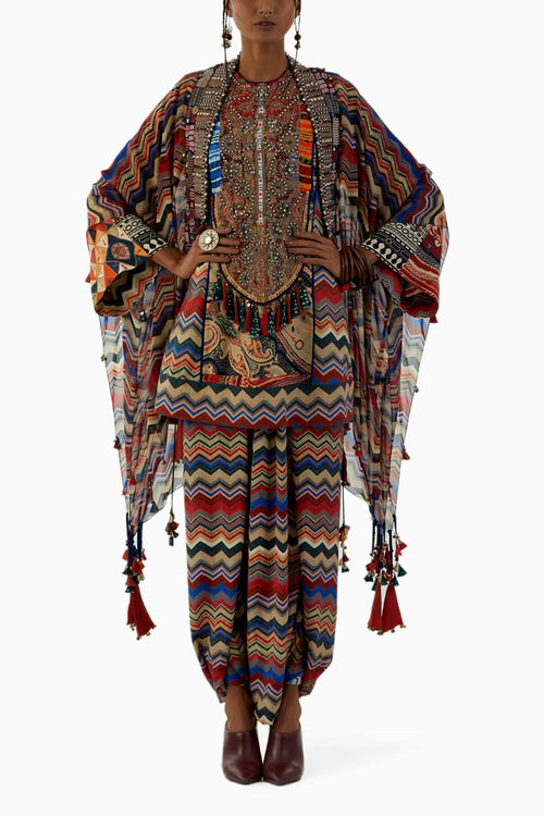 Multicolor Veni Dupatta Jacket