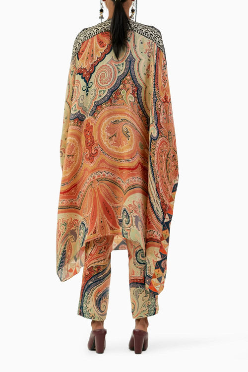 Multicolor Ritu Kaftan Tunic and Trouser Set