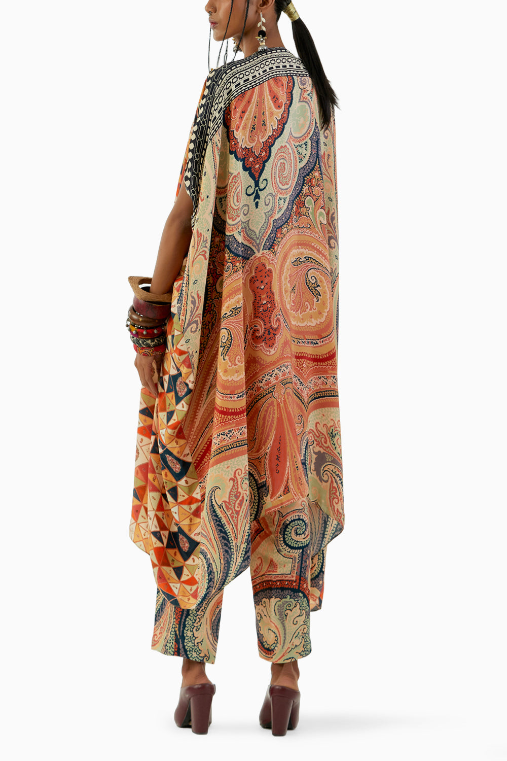 Multicolor Ritu Kaftan Tunic and Trouser Set