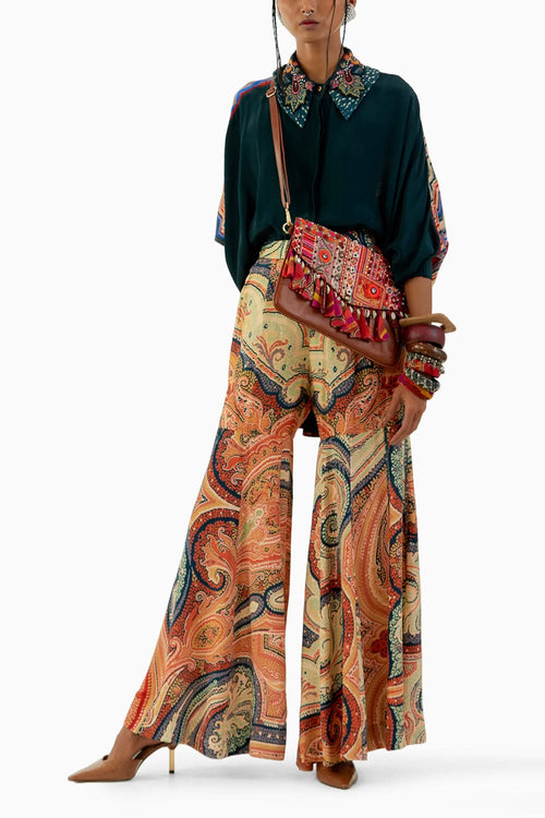 Deep Teal Mandala Shirt and Trouser Set