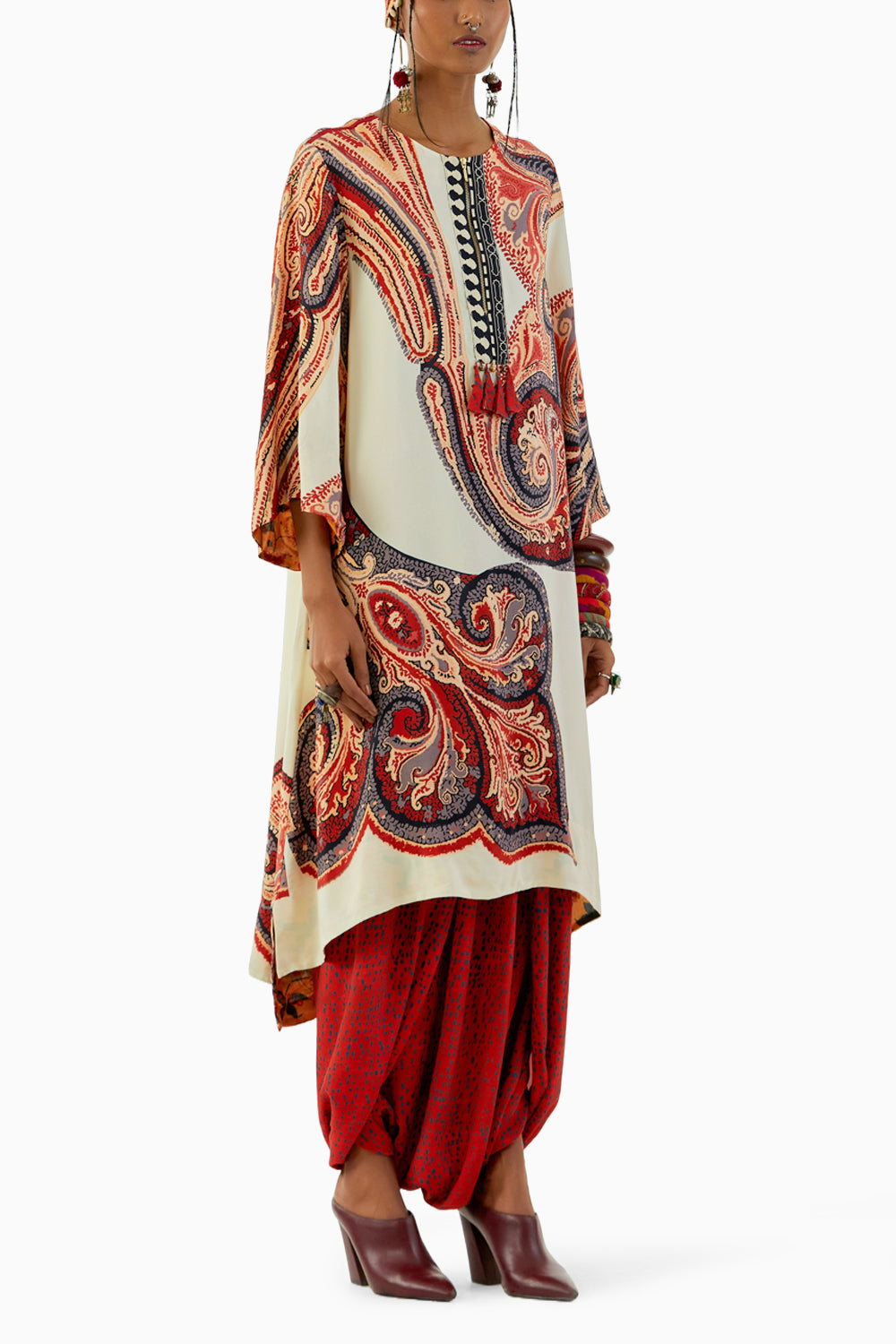 Mogra Mitra Long Kurta and Drape Trouser Set