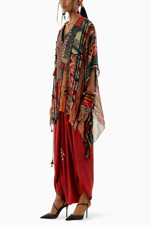 Multicolor Veni Dupatta Jacket Set