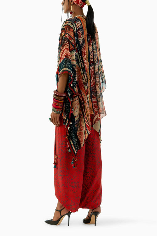 Multicolor Veni Dupatta Jacket Set