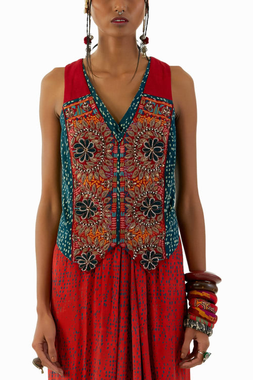 Deep Teal Bhumi Corset Blouse