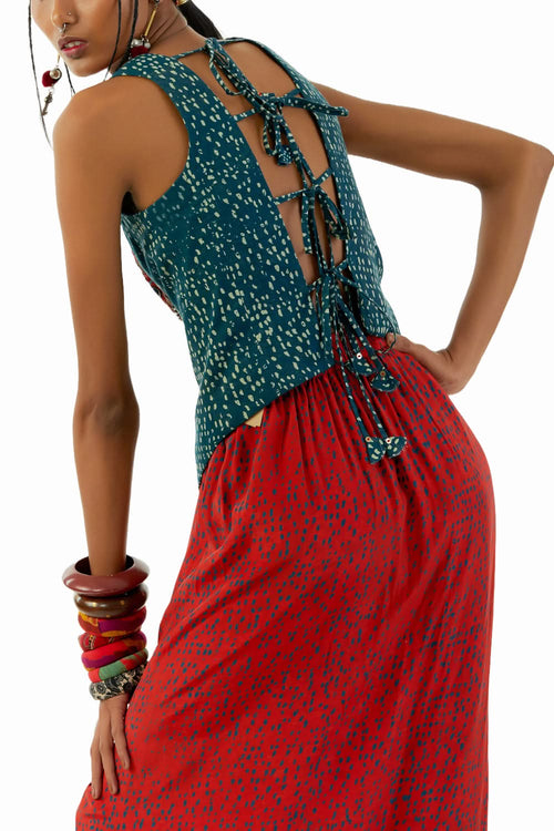 Deep Teal Bhumi Corset Blouse