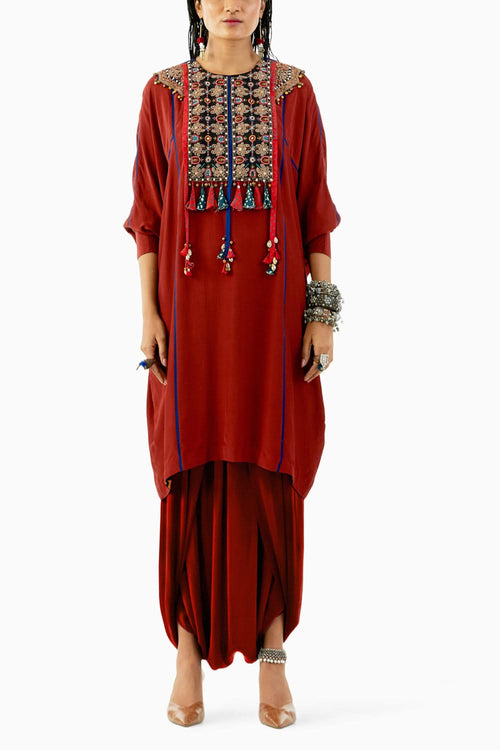 Sindoor Kuru Trapeeze Tunic and Drape Trouser Set