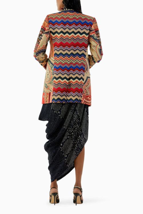 Multicolor Open Dhana Jacket