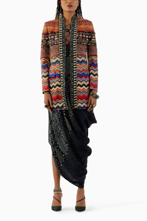 Multicolor Open Dhana Jacket
