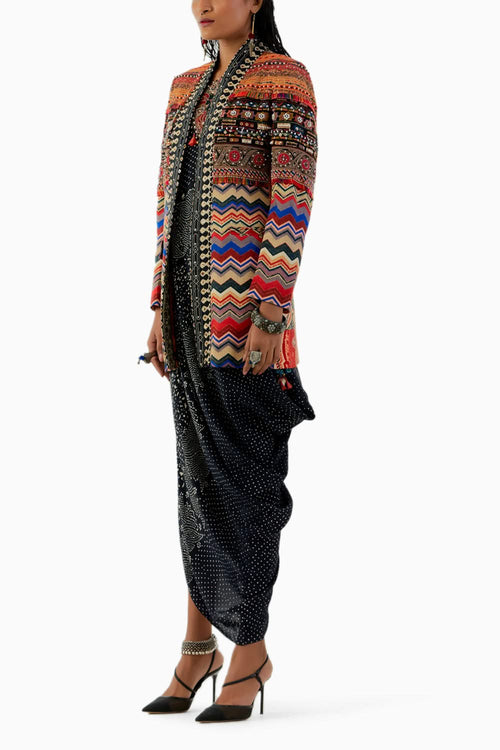 Multicolor Open Dhana Jacket