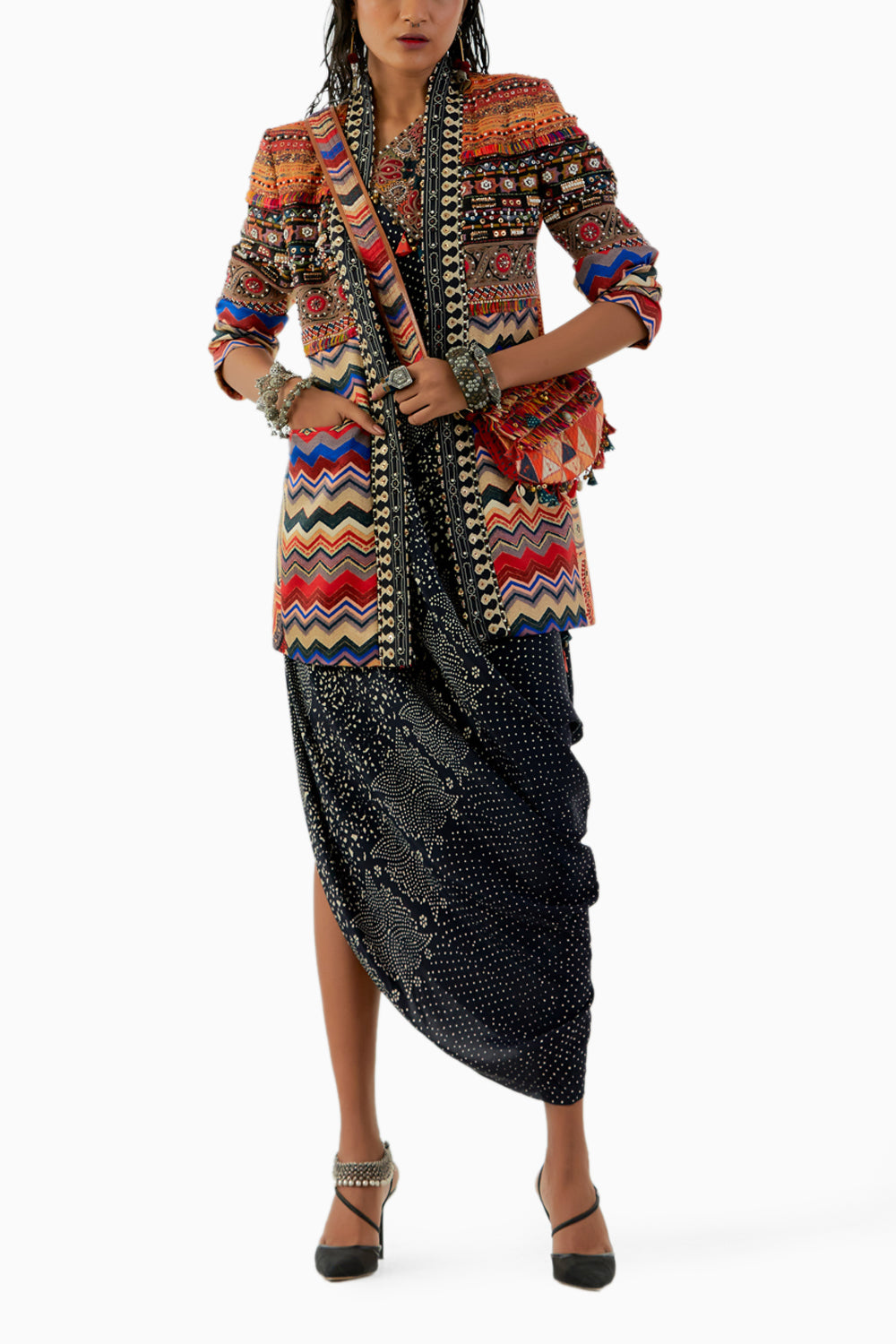 Multicolor Open Dhana Jacket