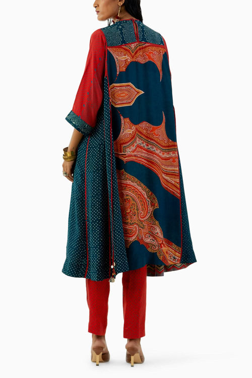 Deep Teal Indra Choga with Trouser Set