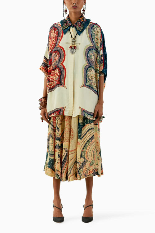 Mogra Mandala Shirt and Drape Trouser Set