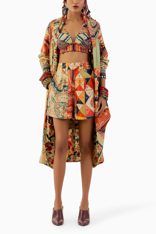 Multicolor Hina Trench Coat
