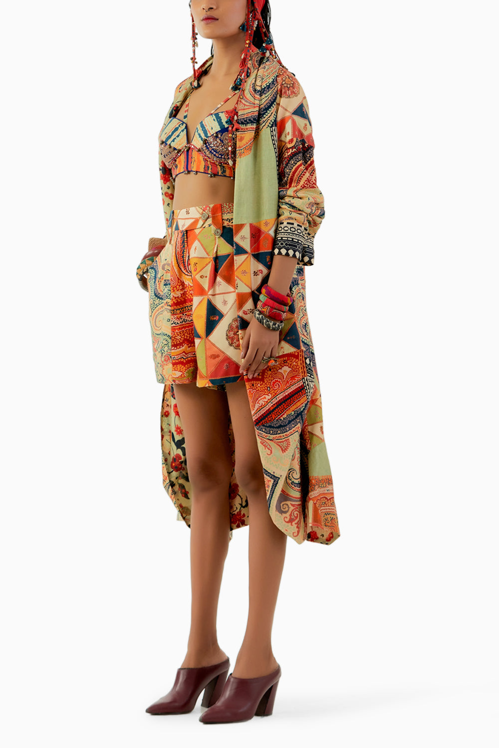 Multicolor Hina Trench Coat